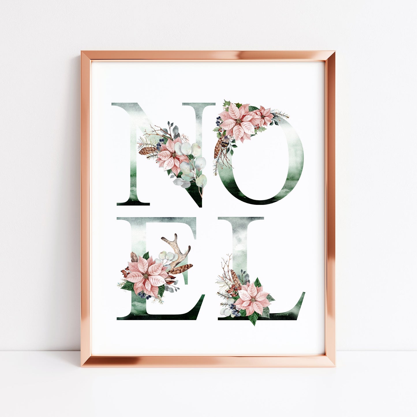Noel Christmas watercolour letters xmas seasonal unframed wall art poster print
