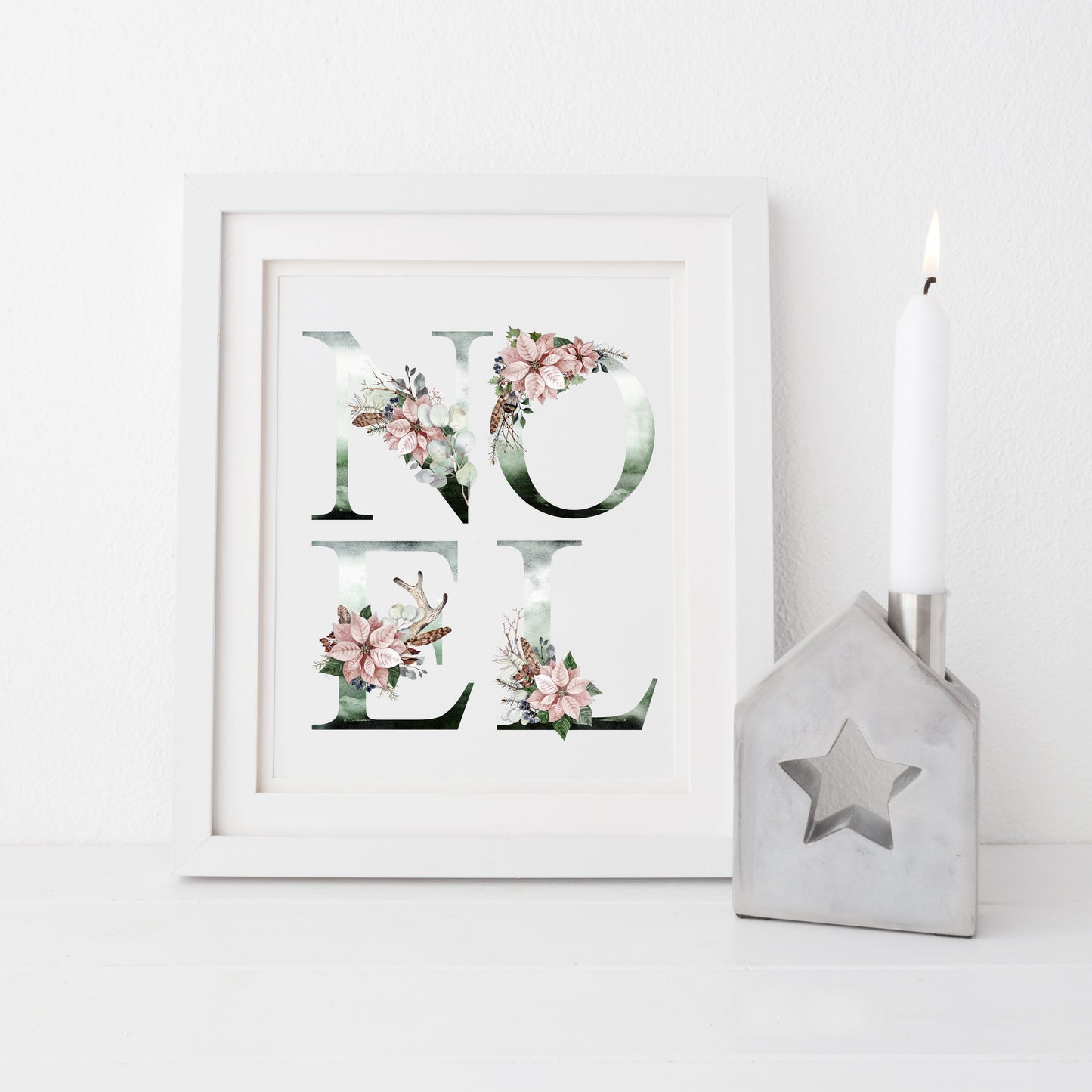 Noel Christmas watercolour letters xmas seasonal unframed wall art poster print