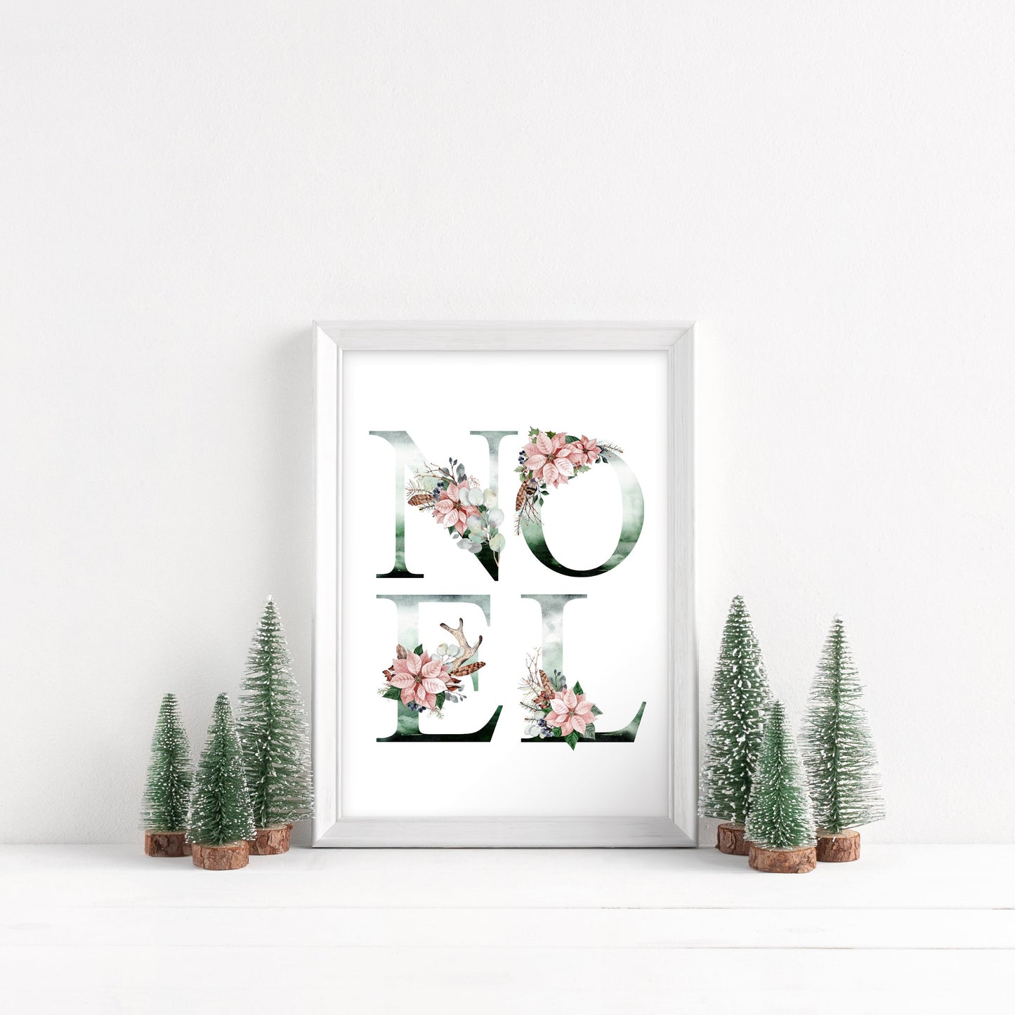 Noel Christmas watercolour letters xmas seasonal unframed wall art poster print