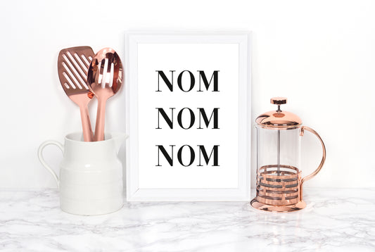 Nom Nom Nom kitchen food home sign unframed wall art poster print