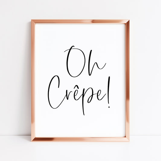 Oh Crepe! funny and stylish kitchen home unframed wall art poster print