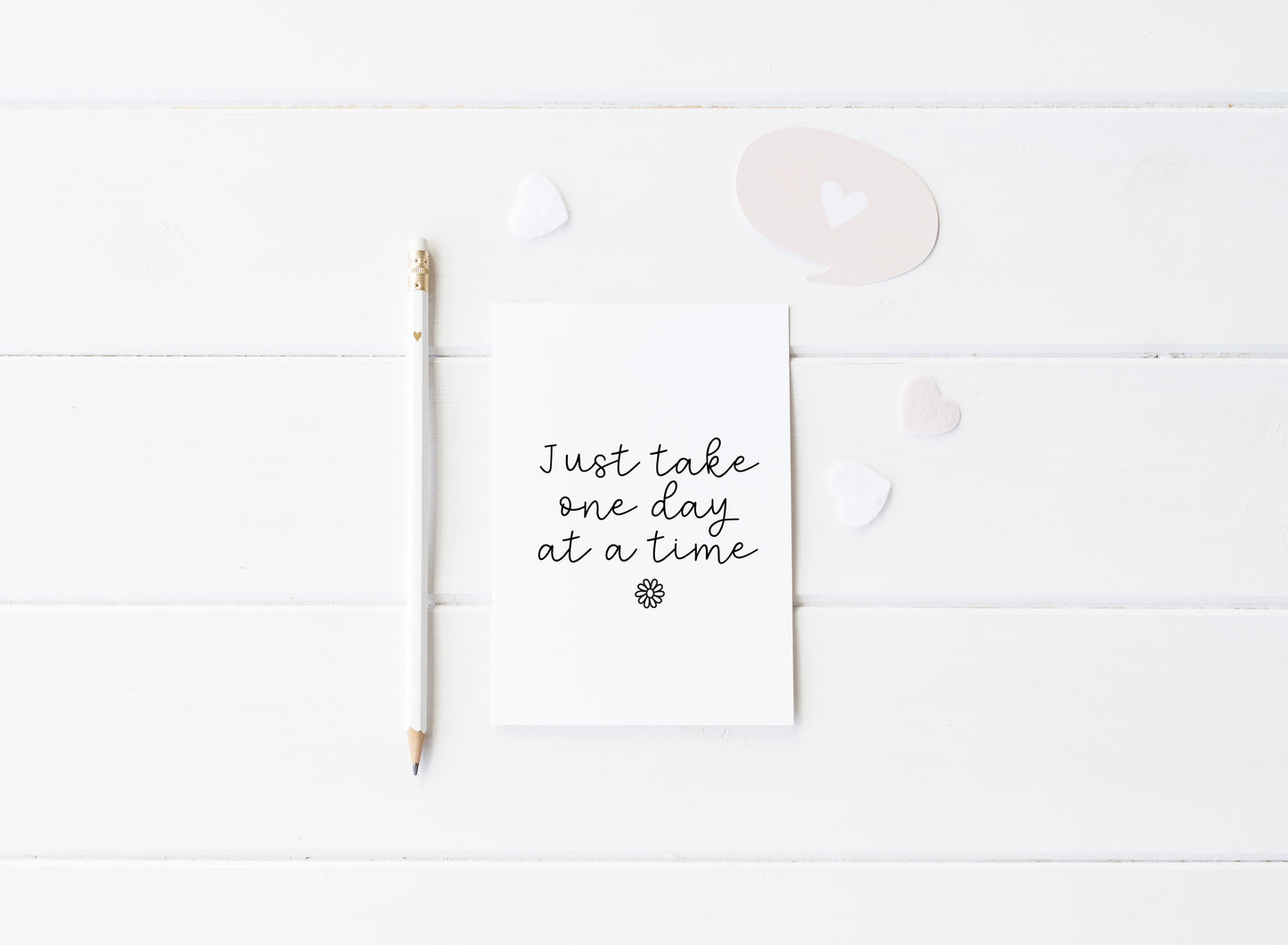 Just take one day at a time daisy doodle motivational office, bedroom unframed wall art poster print