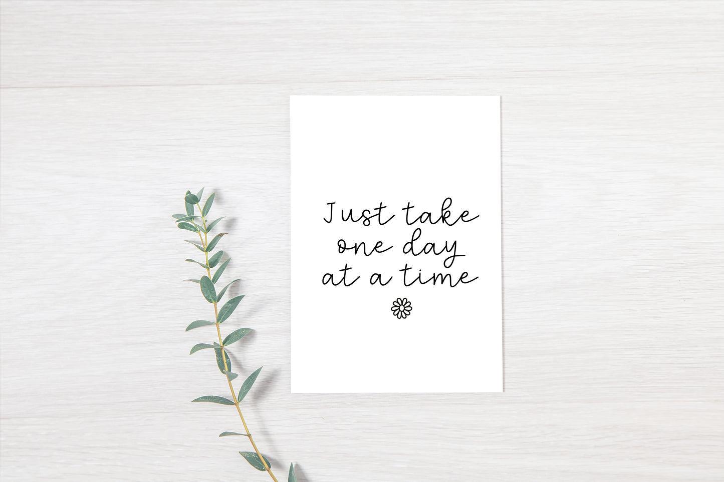 Just take one day at a time daisy doodle motivational office, bedroom unframed wall art poster print
