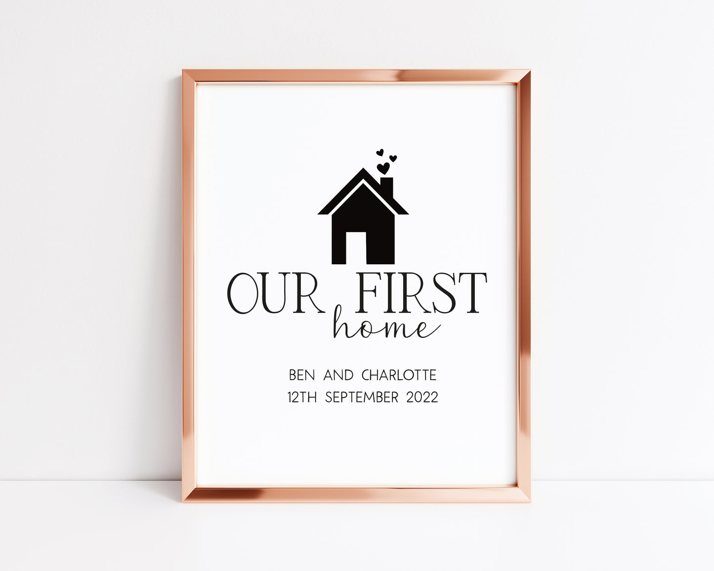 Our First / New home, house print, personalised with names and or dates couples wall art new home gift unframed poster print