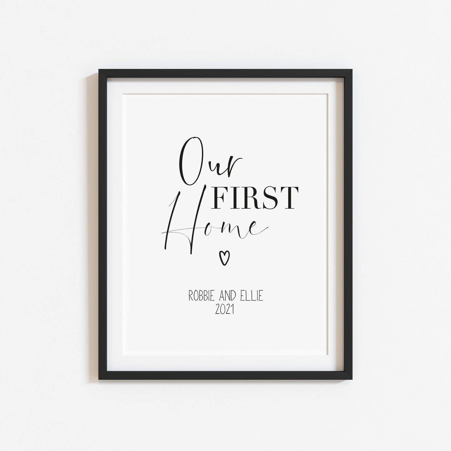 Our first home, house print, personalised with names and or dates couples wall art new home gift unframed poster print