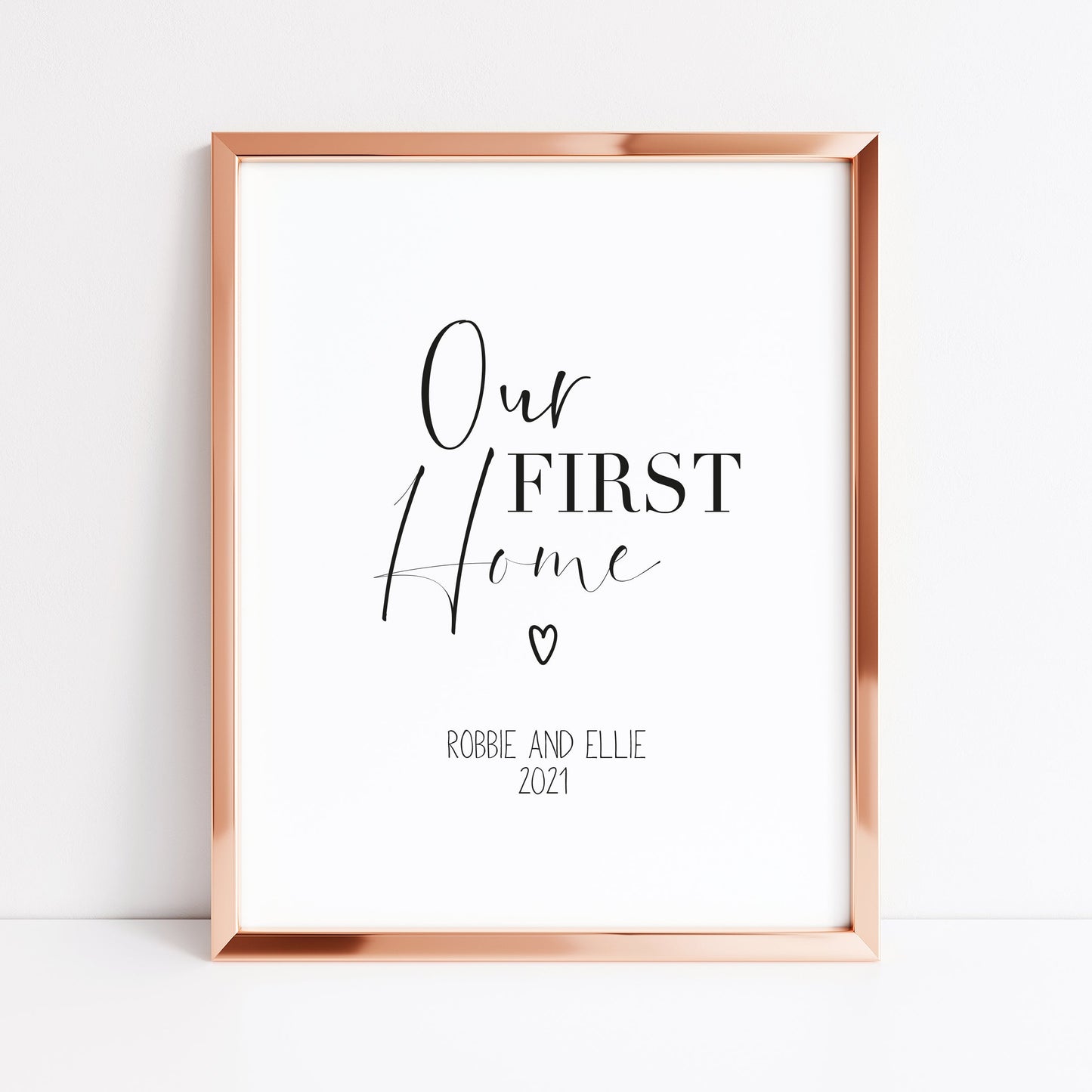 Our first home, house print, personalised with names and or dates couples wall art new home gift unframed poster print