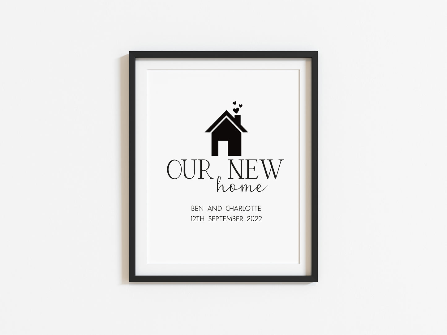 Our First / New home, house print, personalised with names and or dates couples wall art new home gift unframed poster print