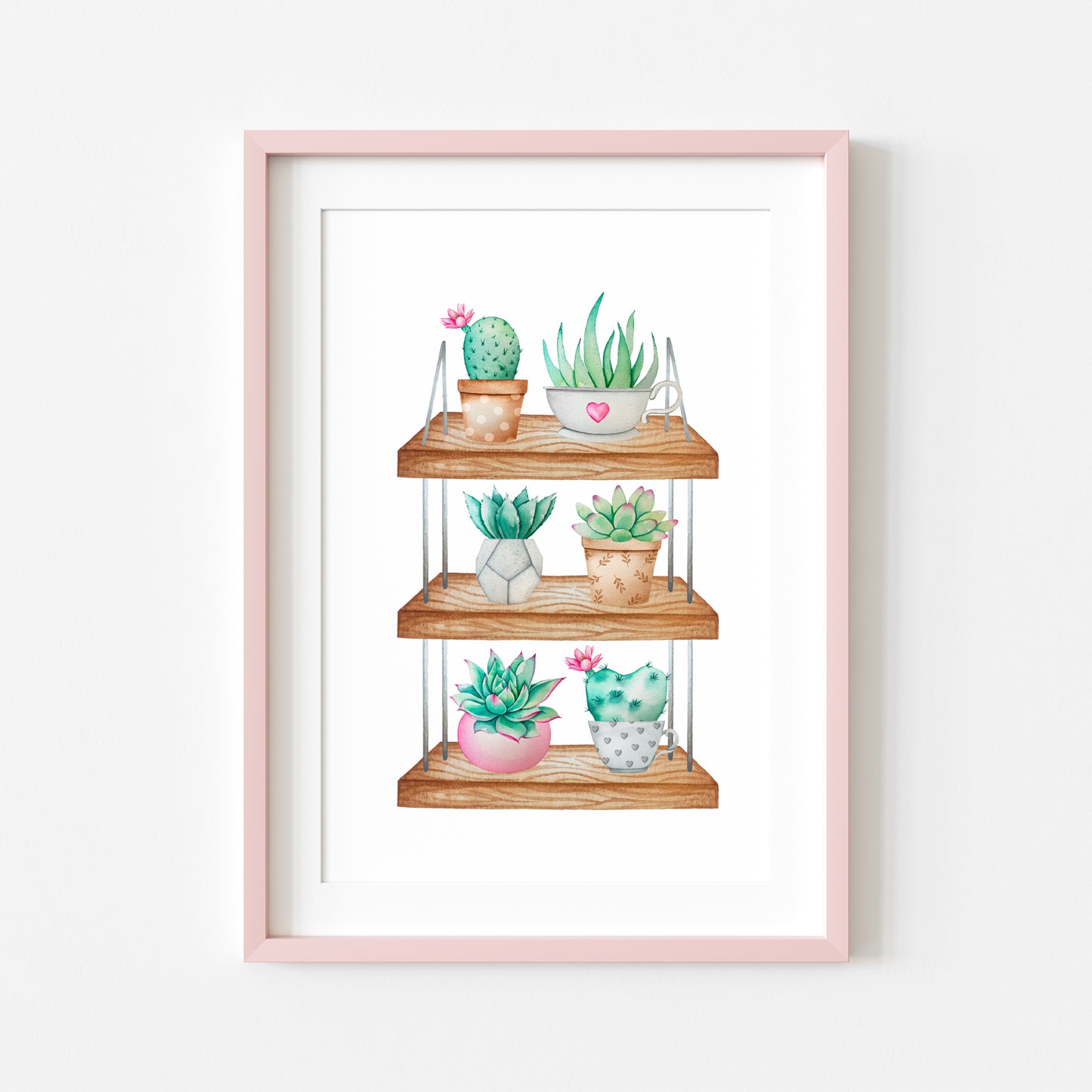 Succulent Plant shelfie print funky plants illustration unframed wall art poster print, plant decor, plant pics, plant quote home plants art