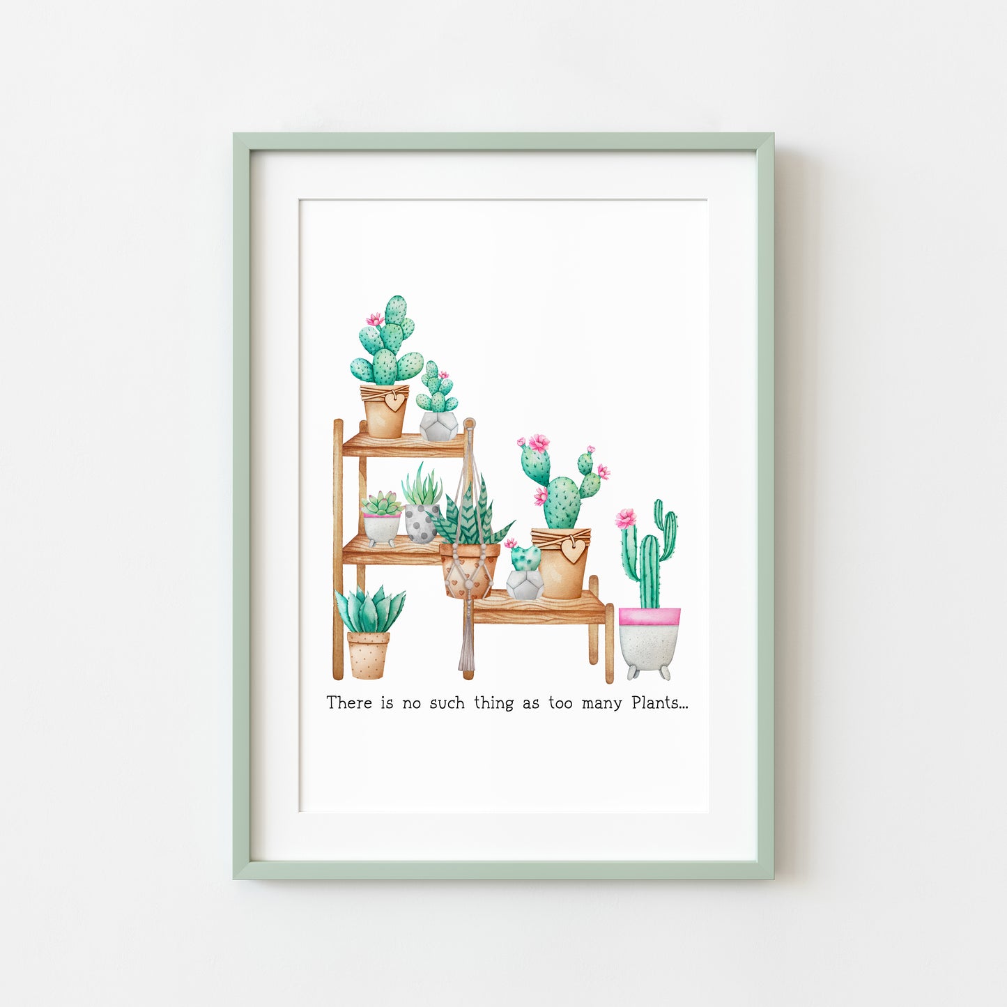 Succulent Plant print funky plants, plant quotes pink green unframed wall art poster print plant decor plant pics plant quote home plants