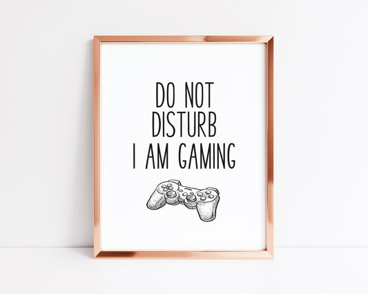 Do not disturb I am gaming PS4 illustration style unframed wall art poster print