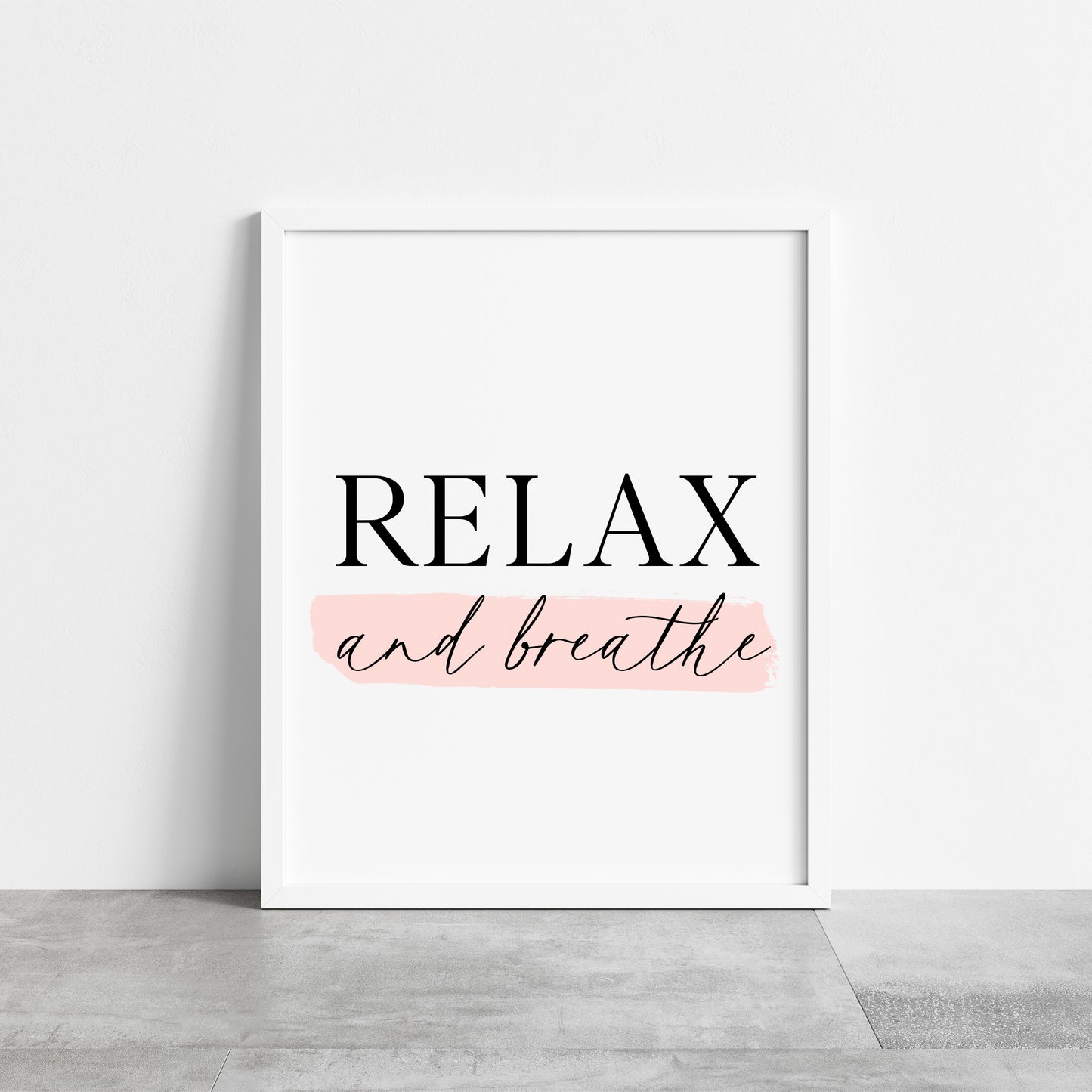 Bathroom print relax and breathe pink watercolour, bathroom wash room unframed wall art poster print, bathroom signs, bathroom accessories, bathroom pictures, art signs