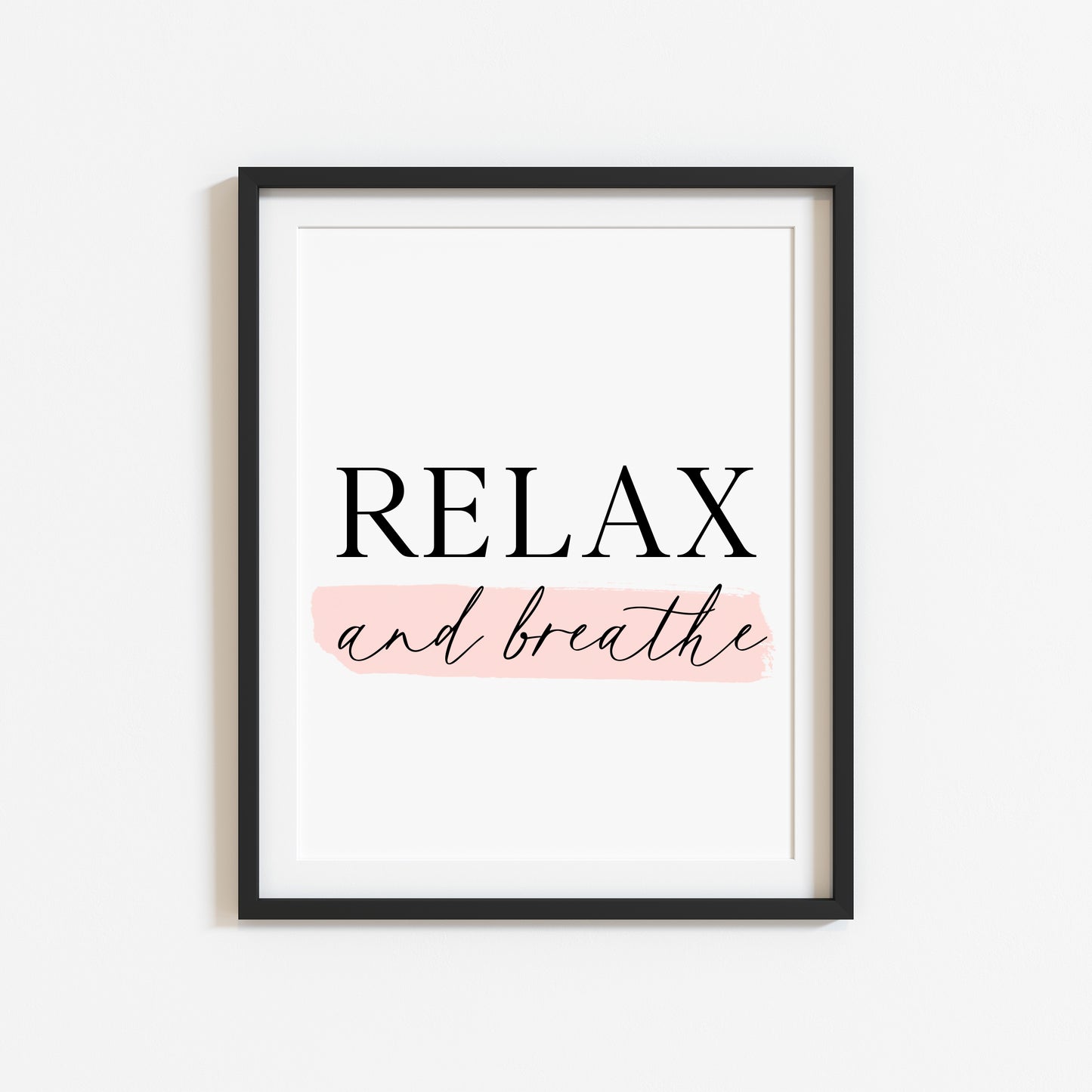 Bathroom print relax and breathe pink watercolour, bathroom wash room unframed wall art poster print, bathroom signs, bathroom accessories, bathroom pictures, art signs