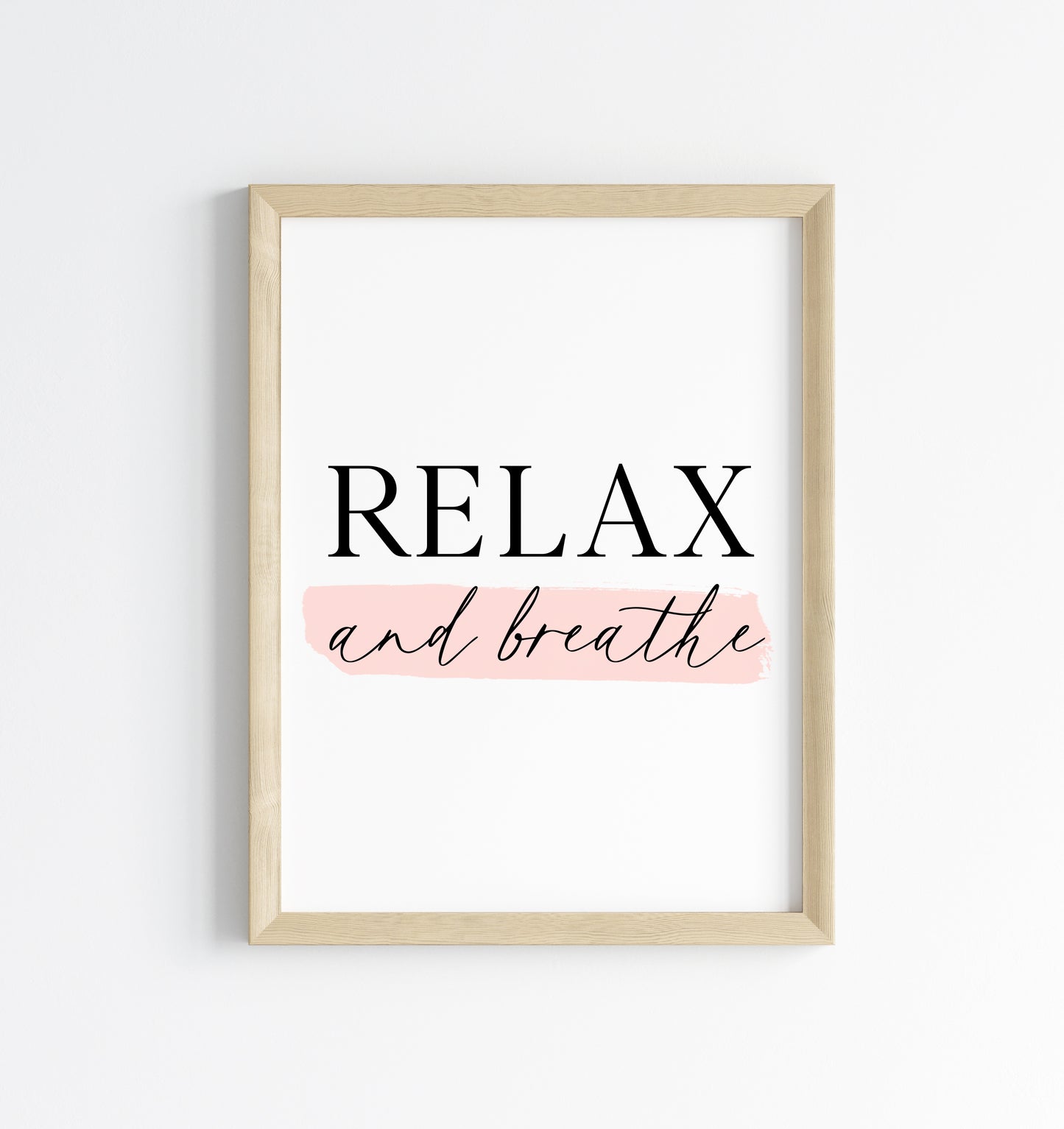 Bathroom print relax and breathe pink watercolour, bathroom wash room unframed wall art poster print, bathroom signs, bathroom accessories, bathroom pictures, art signs