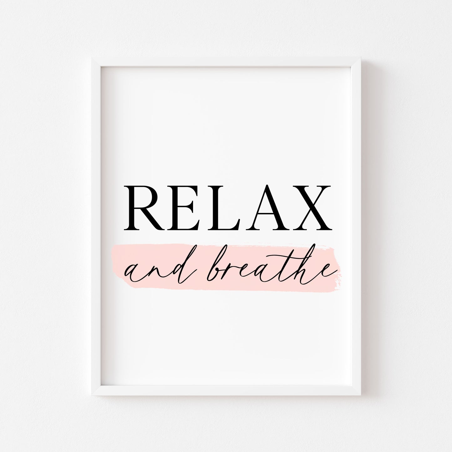 Bathroom print relax and breathe pink watercolour, bathroom wash room unframed wall art poster print, bathroom signs, bathroom accessories, bathroom pictures, art signs