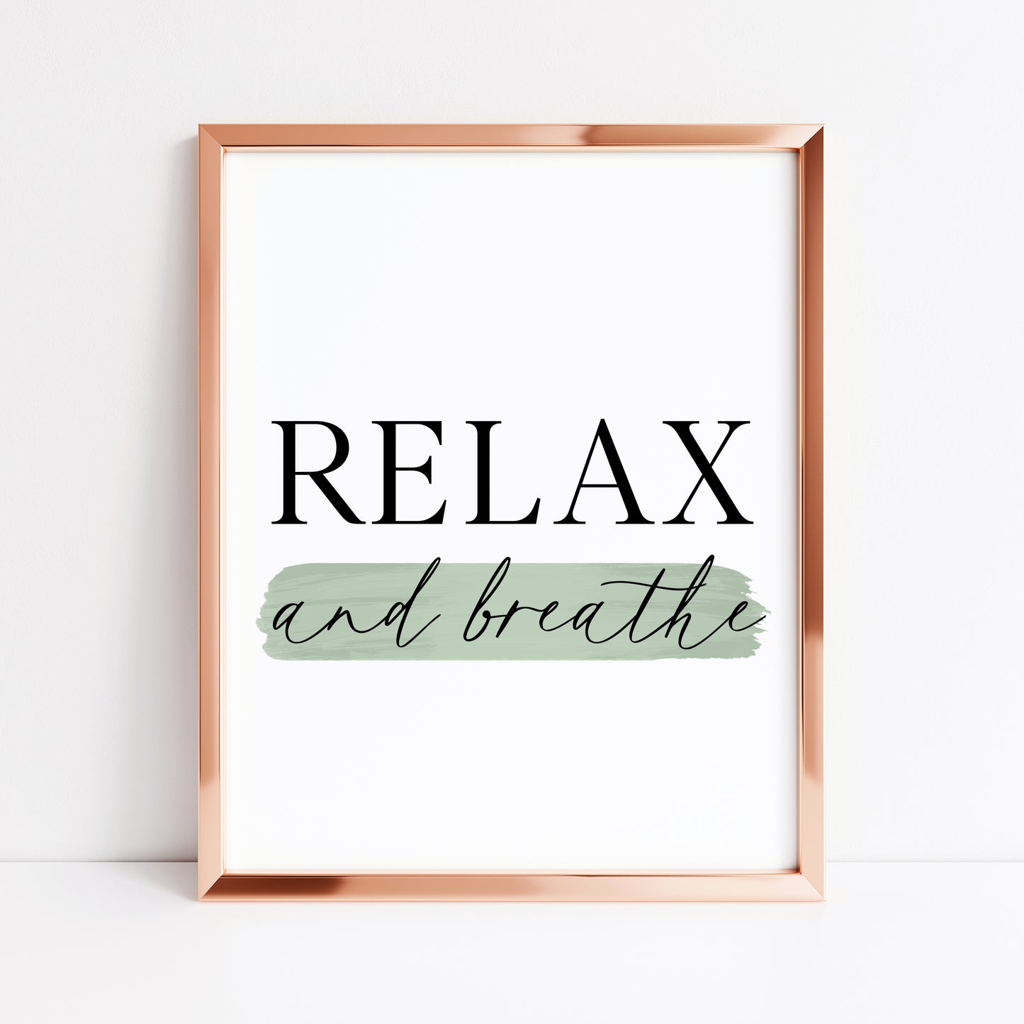 Bathroom print relax and breathe green watercolour, bathroom wash room unframed wall art poster print, bathroom signs, bathroom accessories, bathroom pictures, art signs