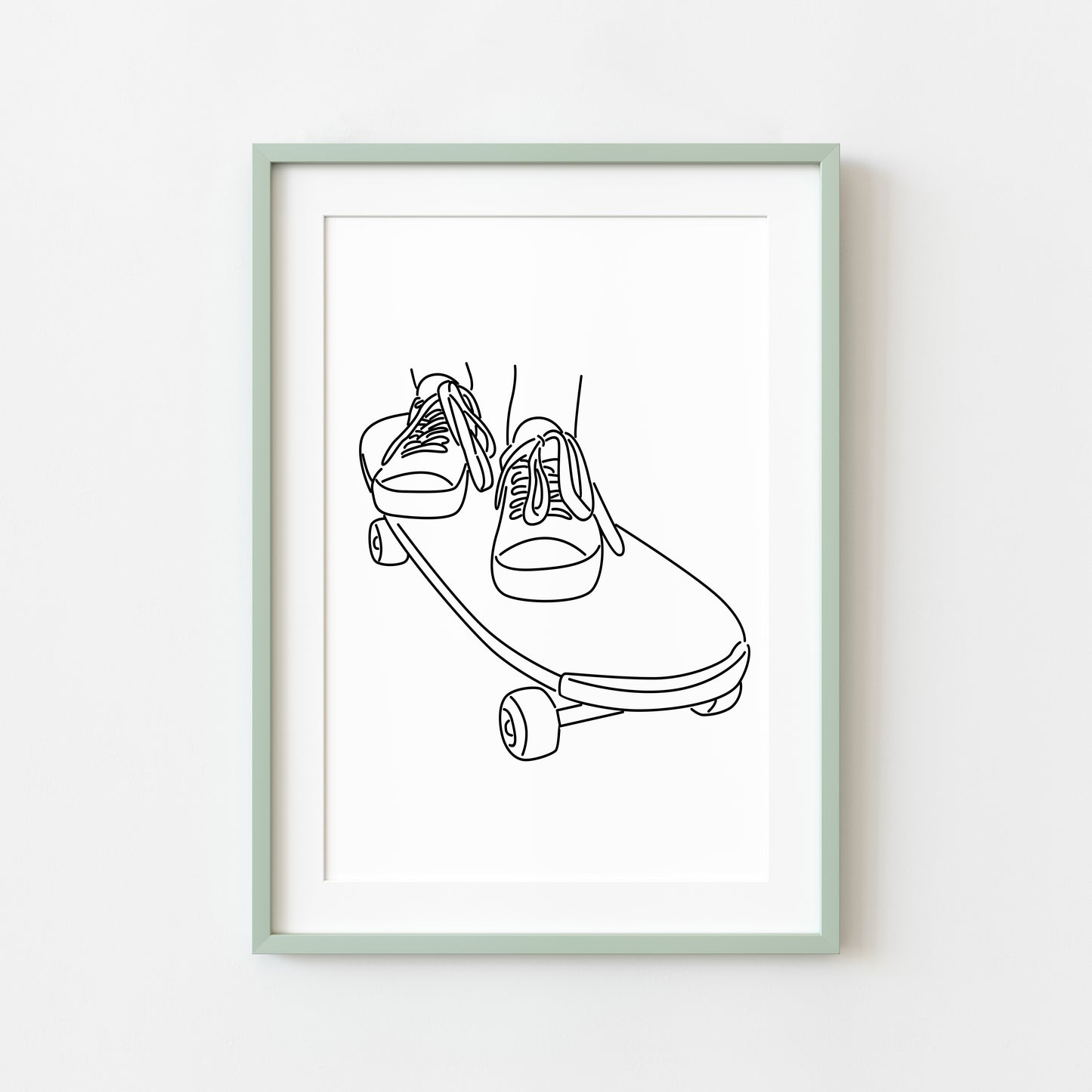 Skateboard skateboarding line drawing illustration skate bedroom unframed wall art poster print
