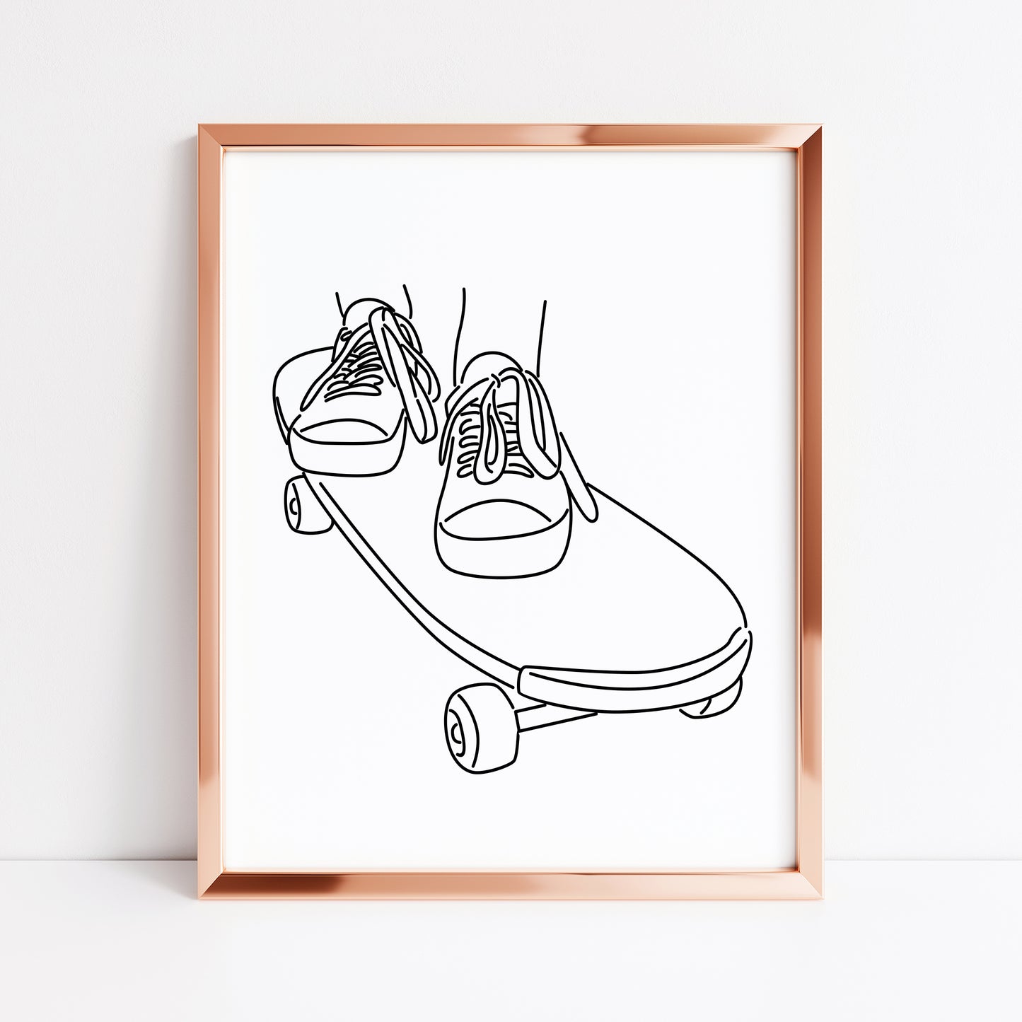 Skateboard skateboarding line drawing illustration skate bedroom unframed wall art poster print
