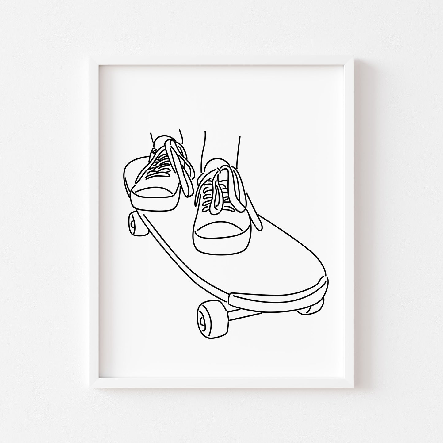 Skateboard skateboarding line drawing illustration skate bedroom unframed wall art poster print