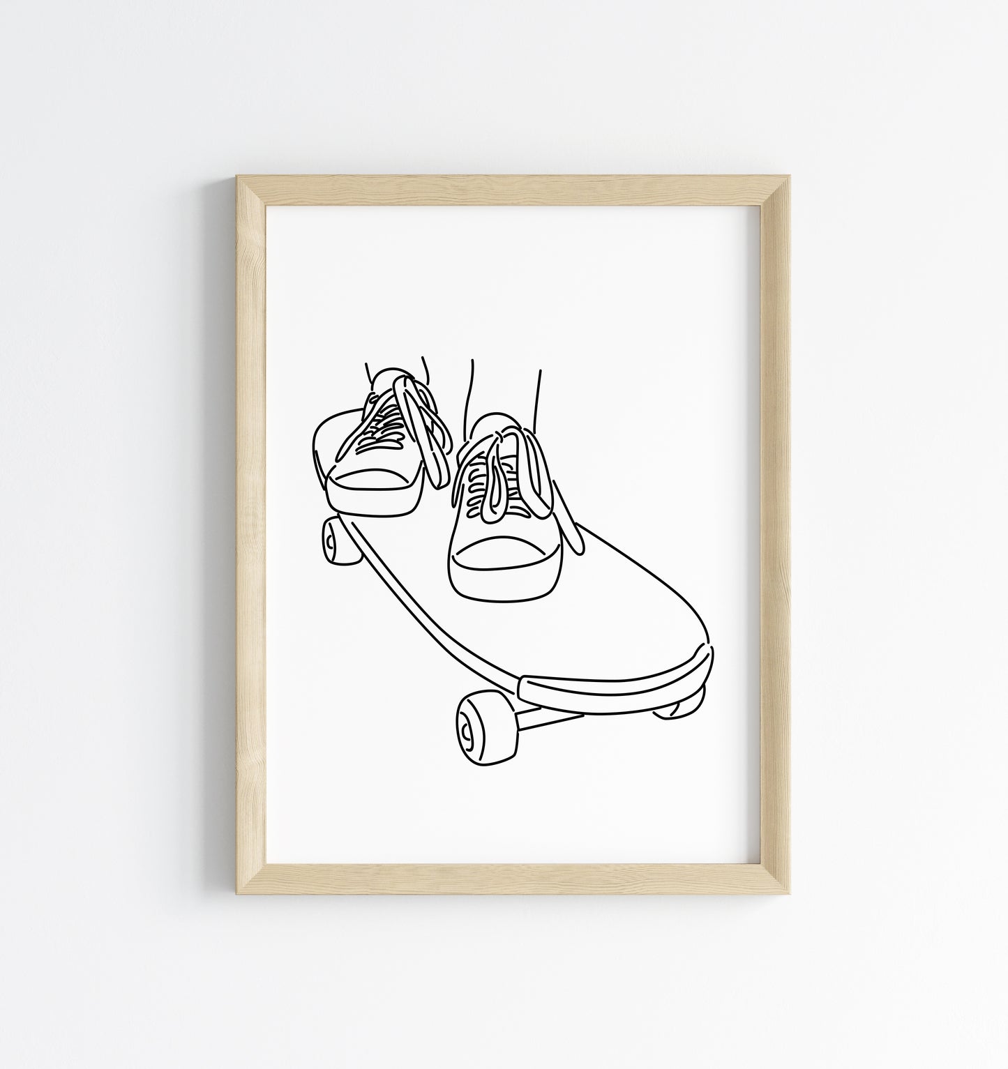 Skateboard skateboarding line drawing illustration skate bedroom unframed wall art poster print