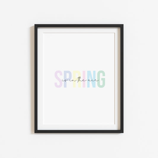 Spring print Spring is in the air pastel block colour unframed wall art poster print