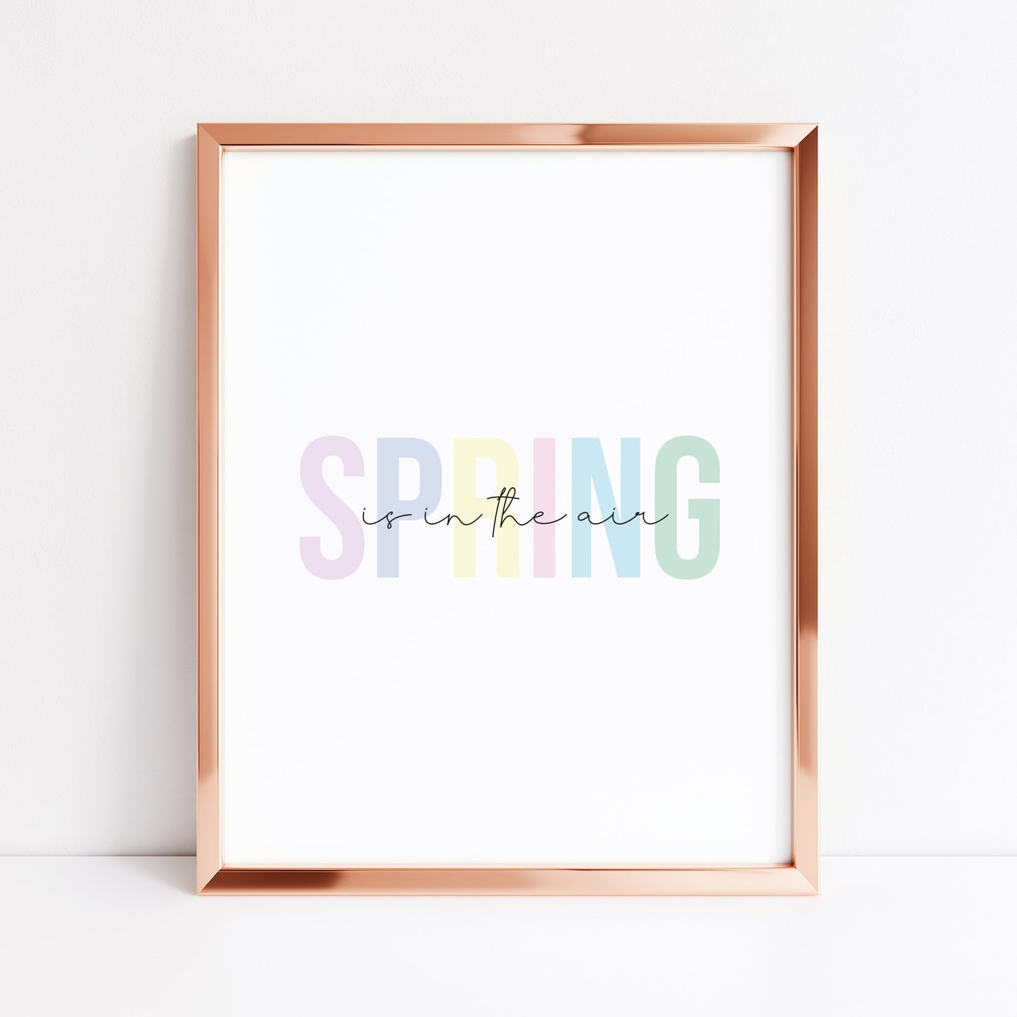 Spring print Spring is in the air pastel block colour unframed wall art poster print