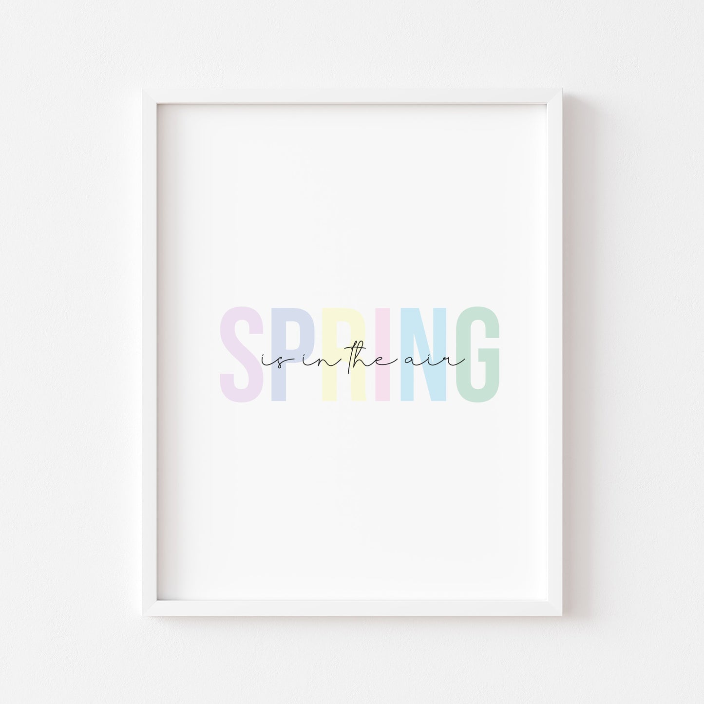 Spring print Spring is in the air pastel block colour unframed wall art poster print