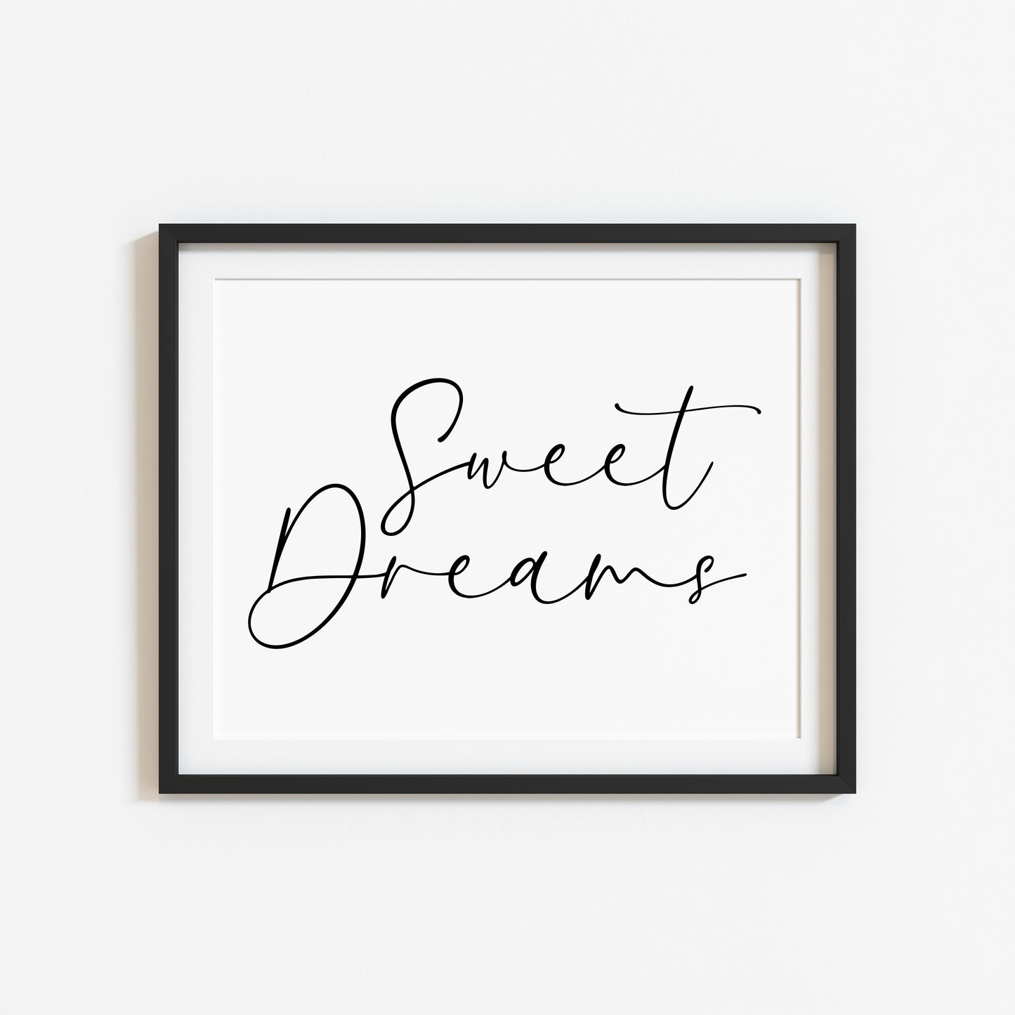 Bedroom print, Sweet dreams landscape bedroom simple typography unframed wall art poster print