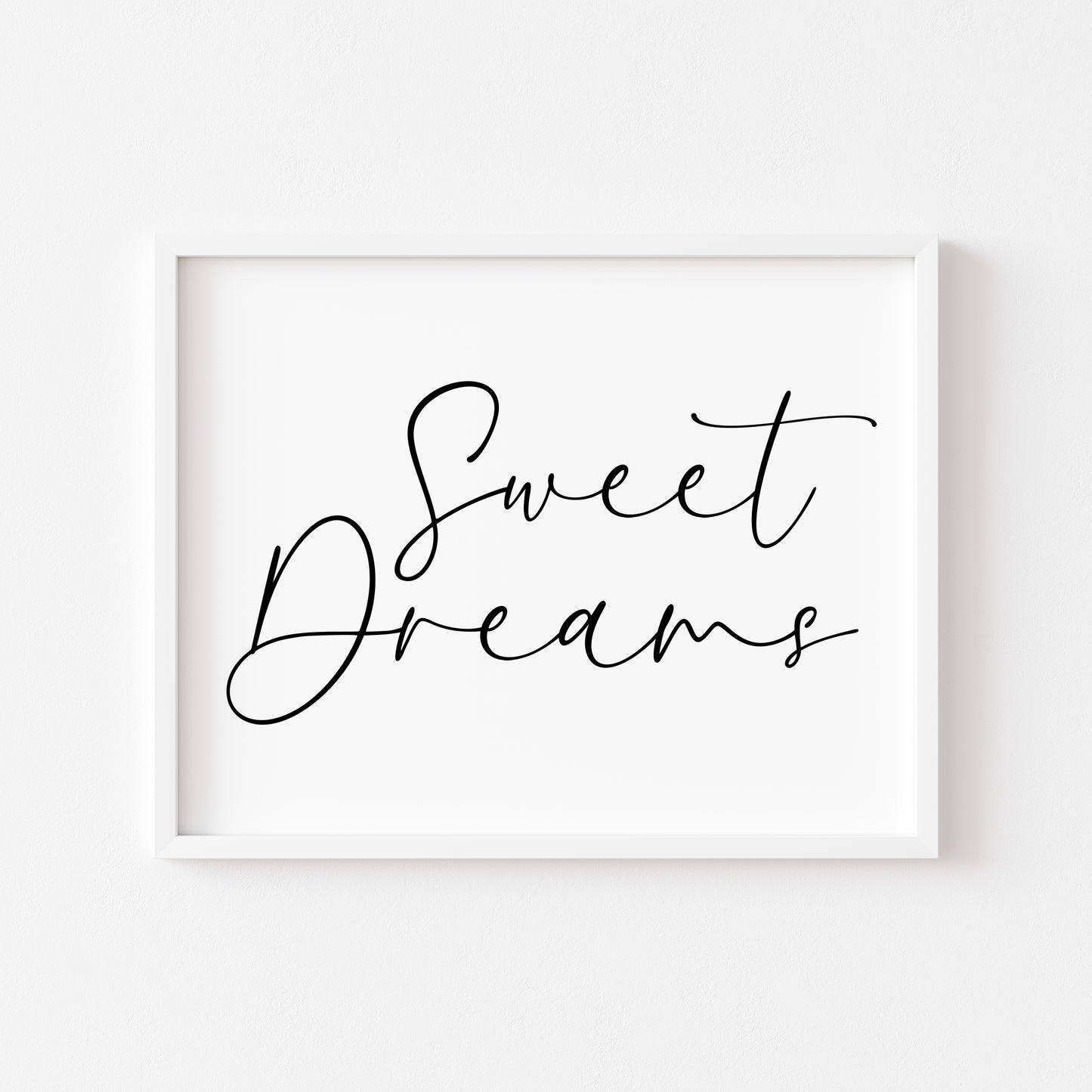Bedroom print, Sweet dreams landscape bedroom simple typography unframed wall art poster print
