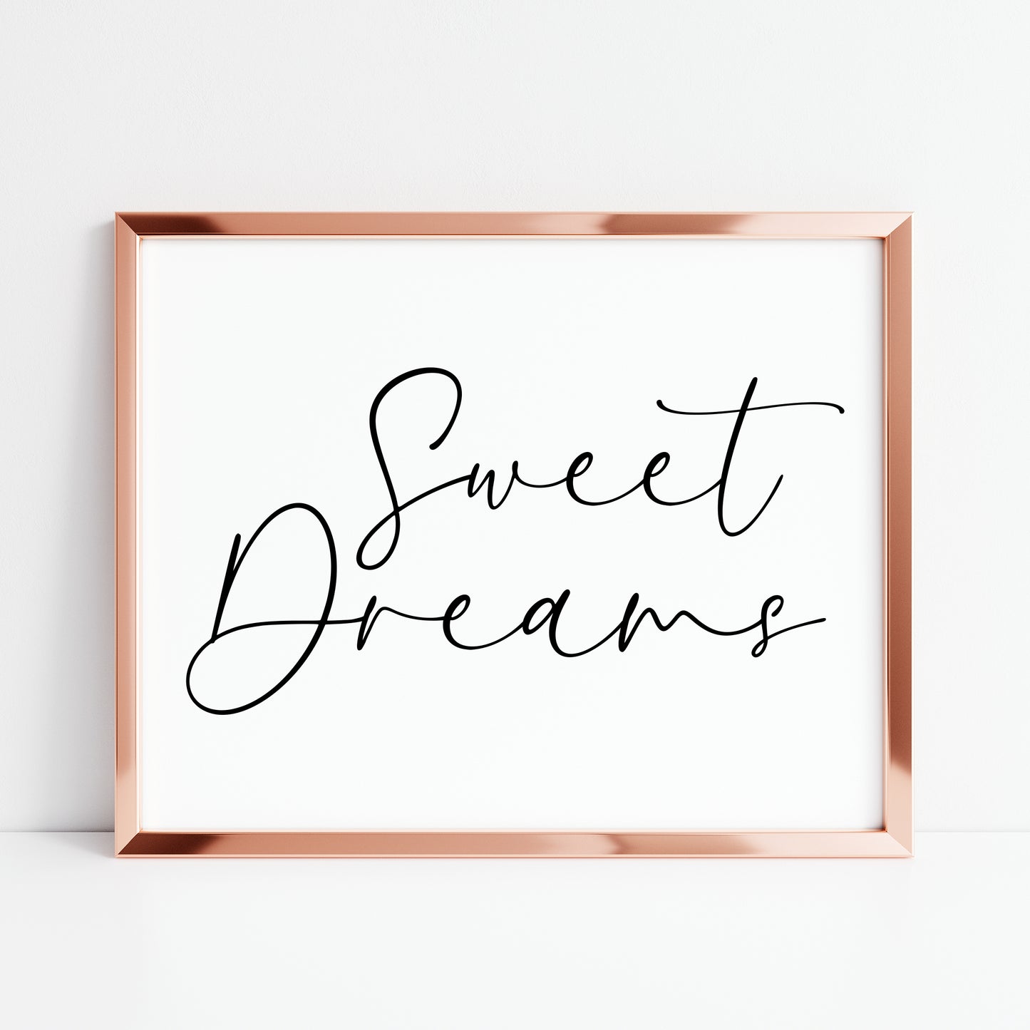 Bedroom print, Sweet dreams landscape bedroom simple typography unframed wall art poster print
