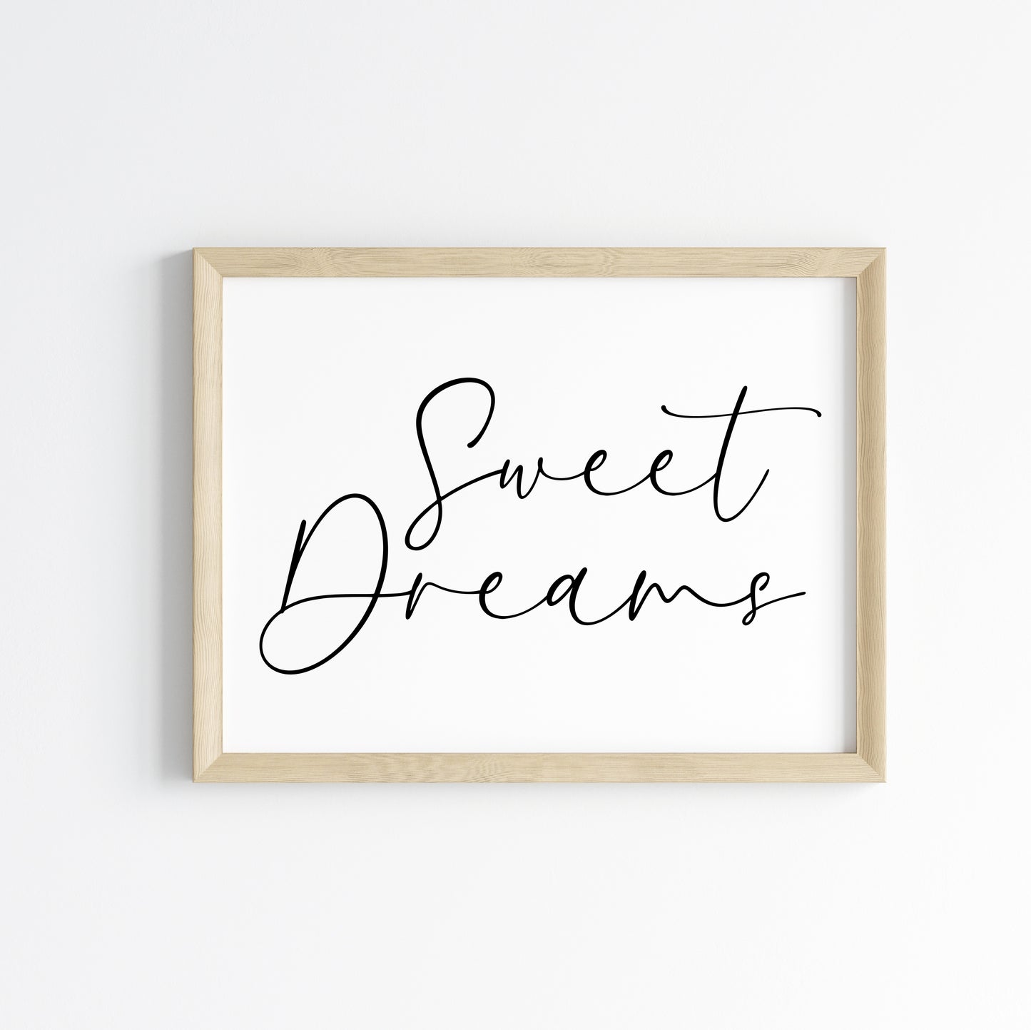 Bedroom print, Sweet dreams landscape bedroom simple typography unframed wall art poster print