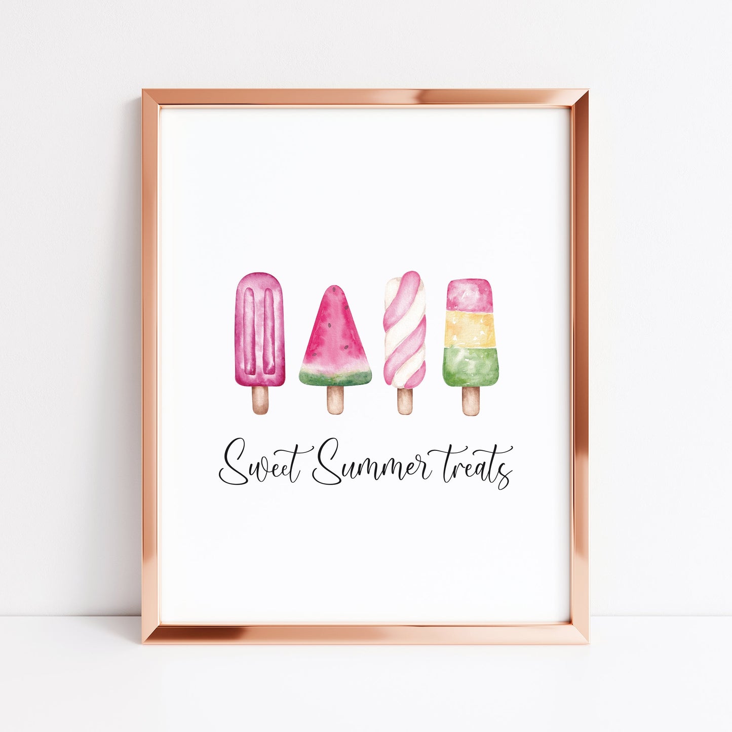 Ice lollies, sweet summer treats fun illustration unframed wall art poster print