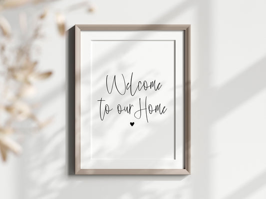 Home print, welcome hallway living room unframed poster print