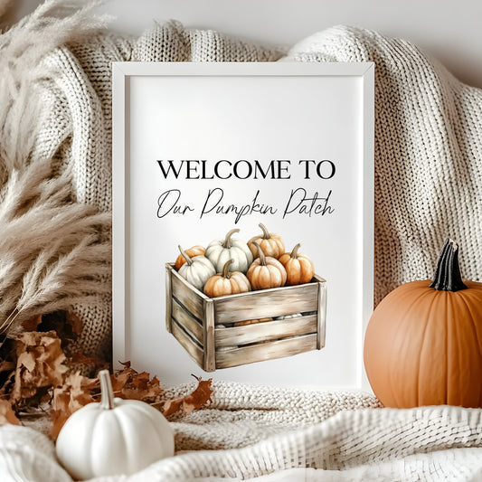 Welcome to our pumpkin patch orange cream seasonal unframed wall art poster print, autumn home decor, autumn prints, autumn accessories