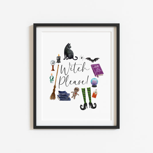 Witch please halloween witch accessories wreath seasonal unframed wall art poster print
