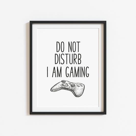 Do not disturb I am gaming XBOX illustration style unframed wall art poster print
