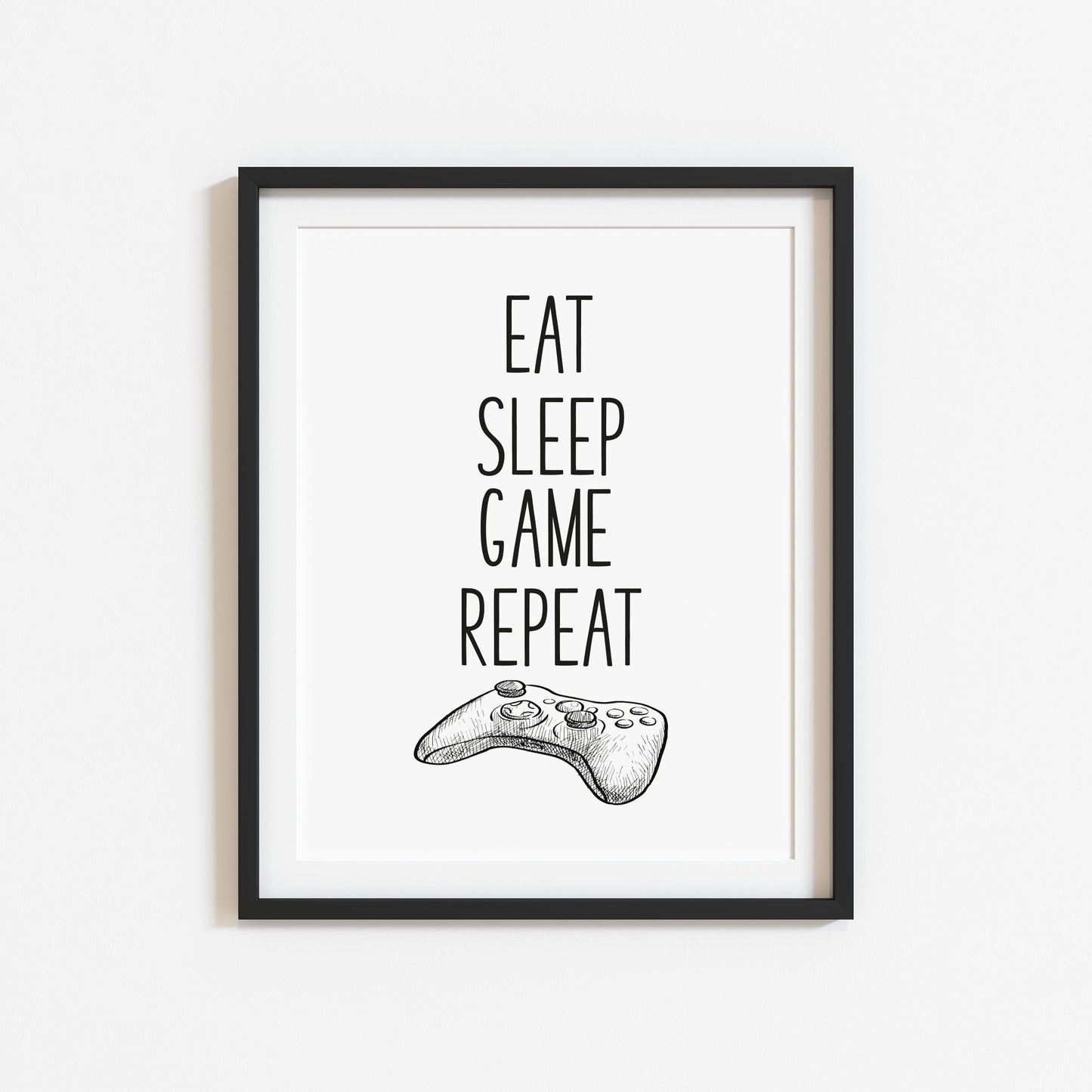 Eat sleep game XBOX illustration style unframed wall art poster print