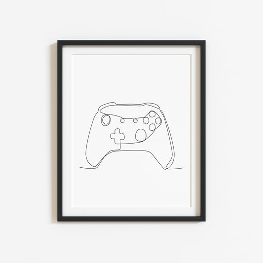 Xbox line drawing illustration gaming gamer bedroom unframed wall art poster print