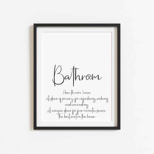 Bathroom definition bathroom toilet washroom funny unframed wall art poster print