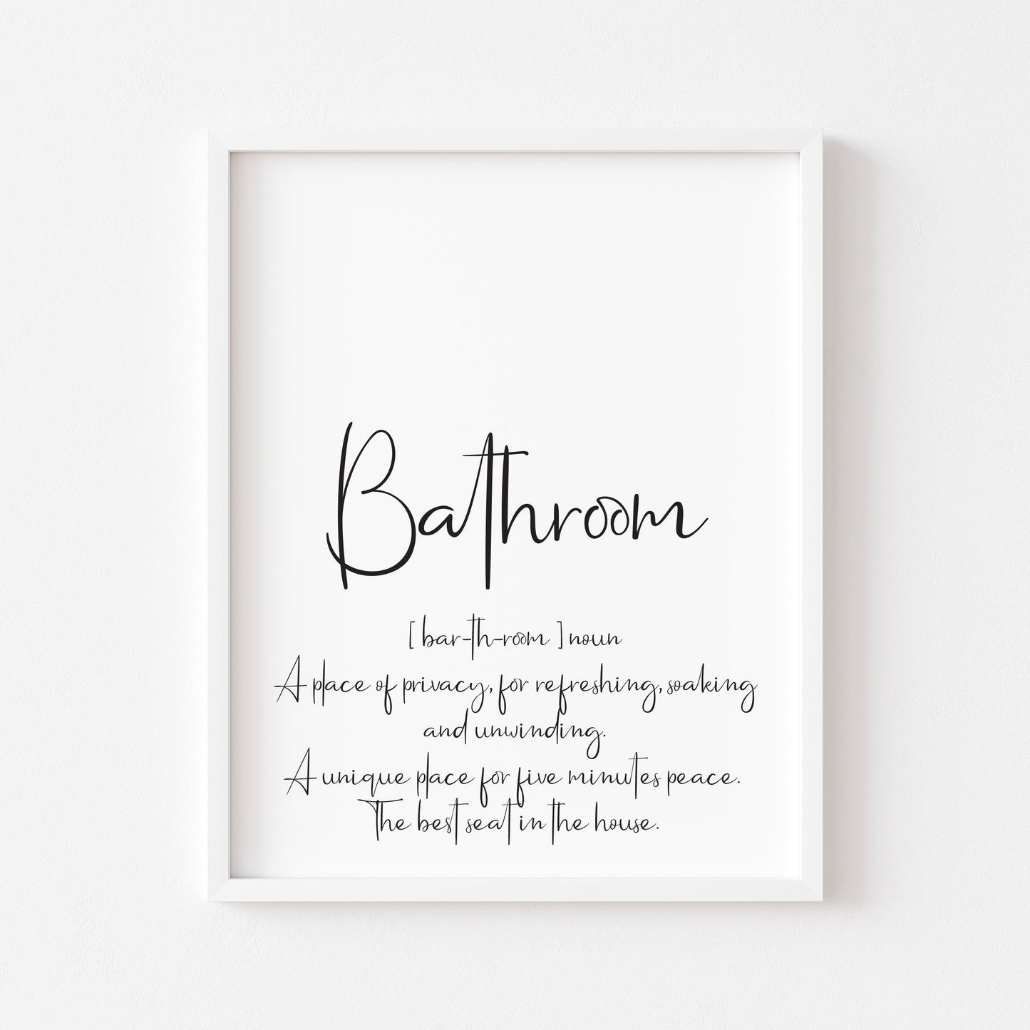 Bathroom definition bathroom toilet washroom funny unframed wall art poster print