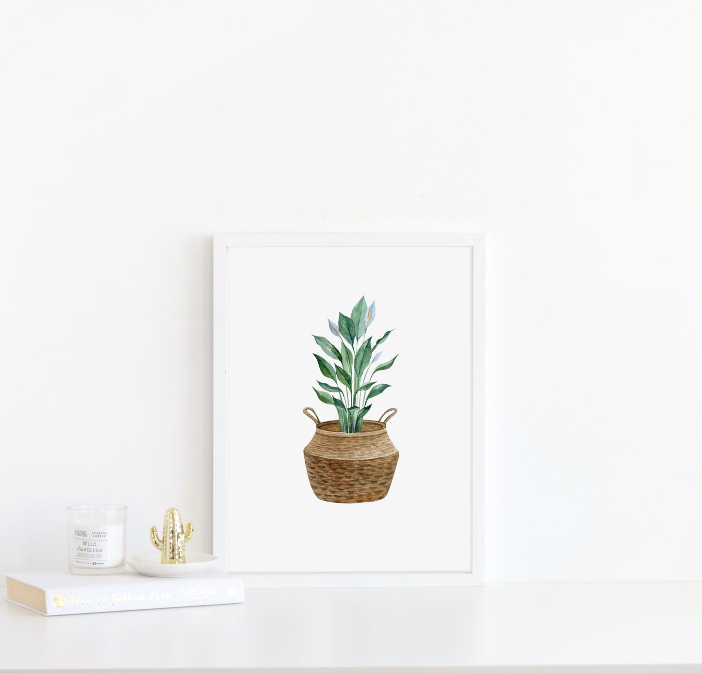 Botanical plant print watercolour plant belly basket illustration unframed wall art poster print