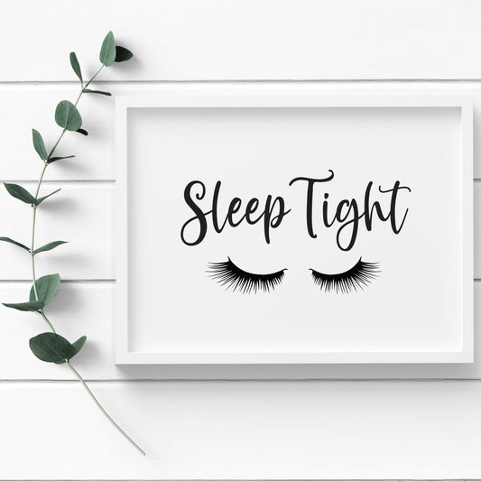 Sleep tight eyelashes illustration unframed wall art poster print
