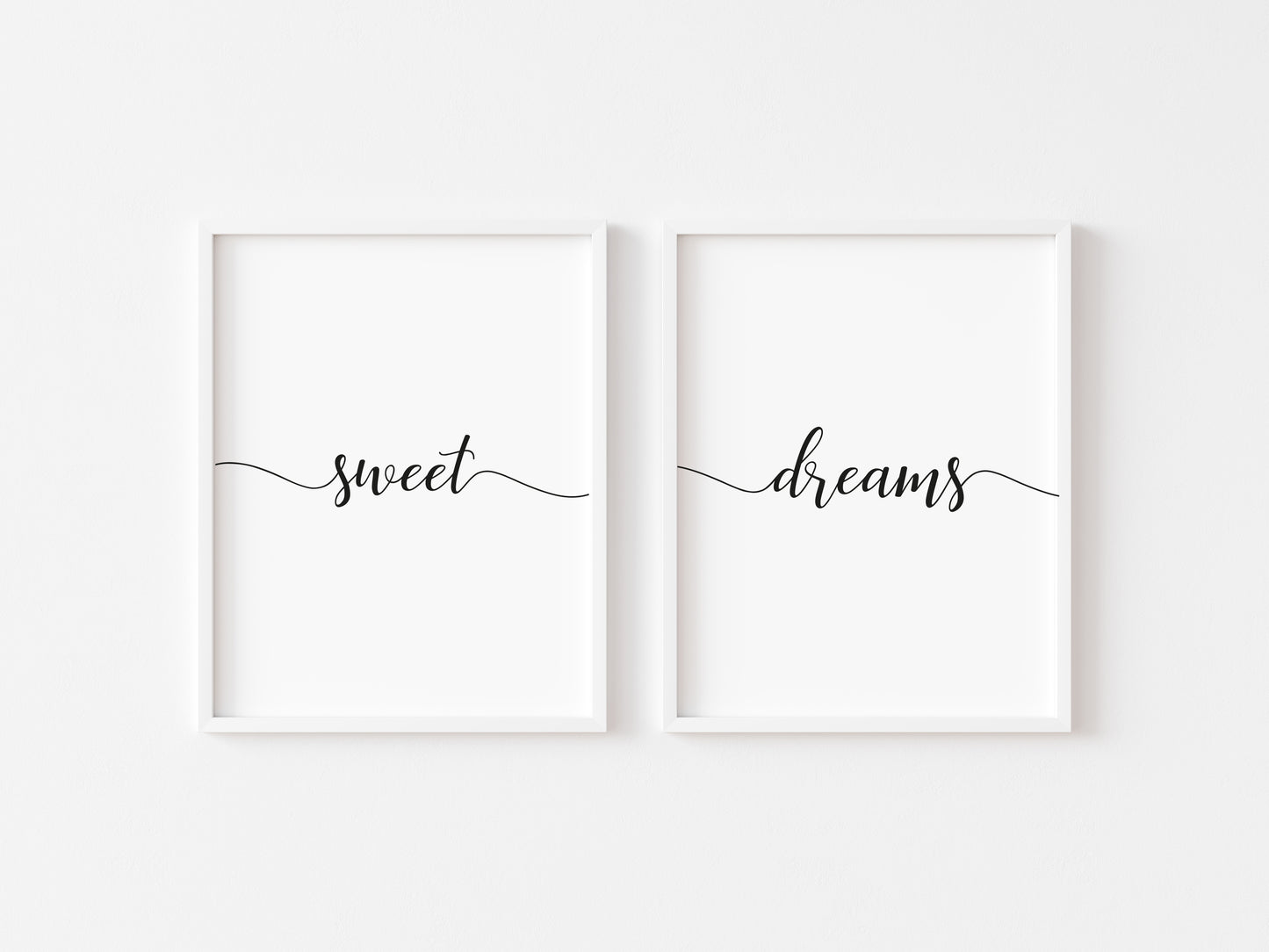 Sweet dreams set of 2 bedroom simplistic swirly home borderless unframed wall art poster prints