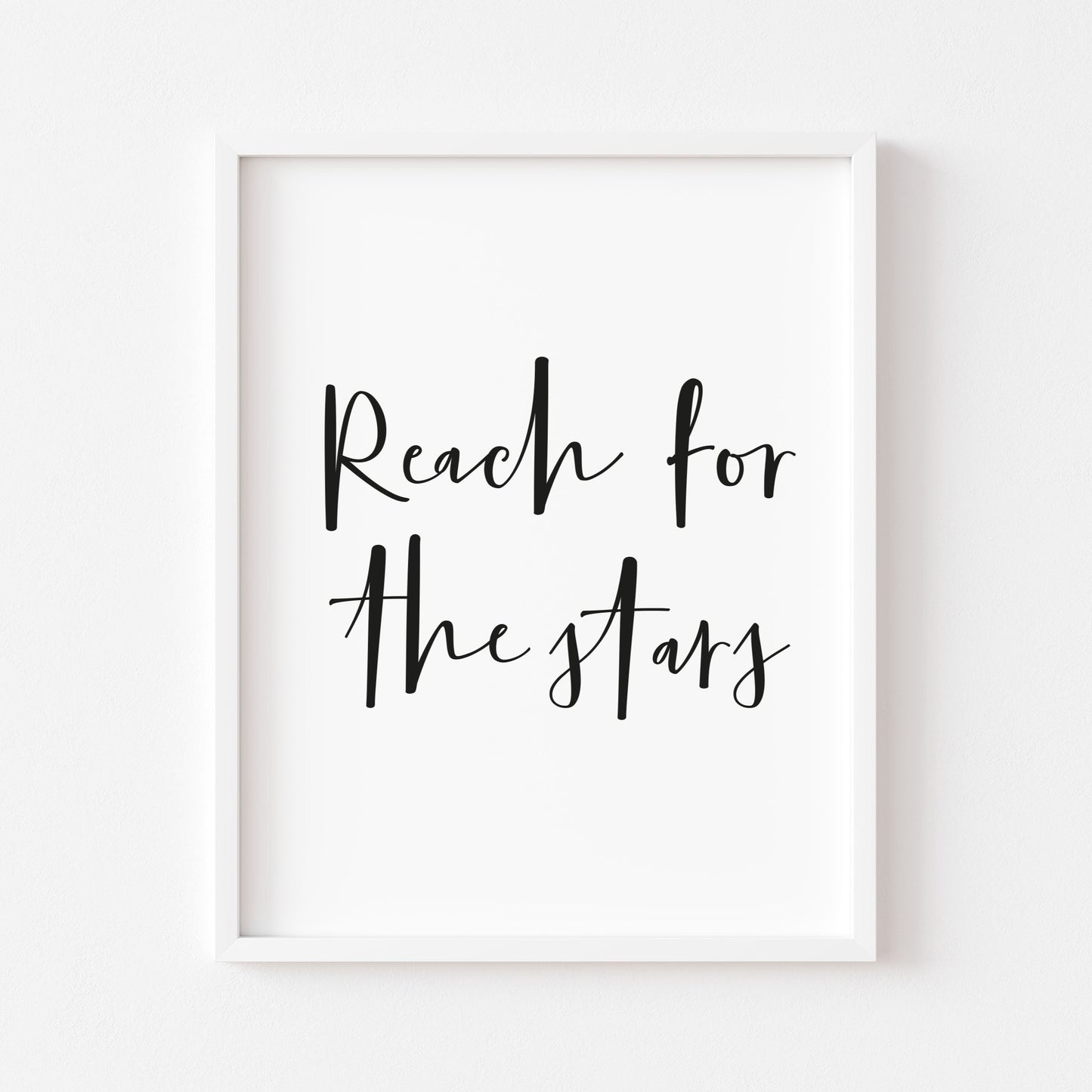 Reach for the stars kids, nursery playroom unframed wall art poster print