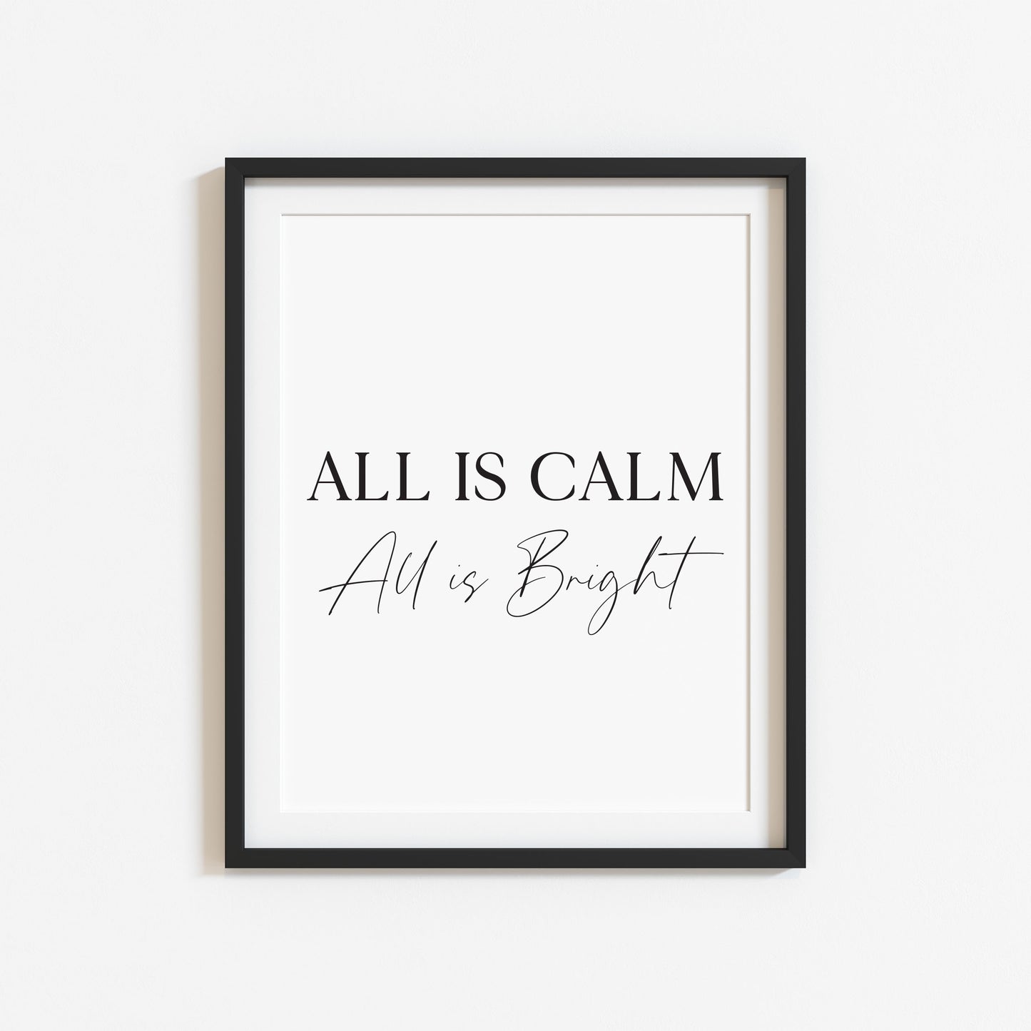 All is calm, All is bright Christmas art print seasonal unframed wall art poster