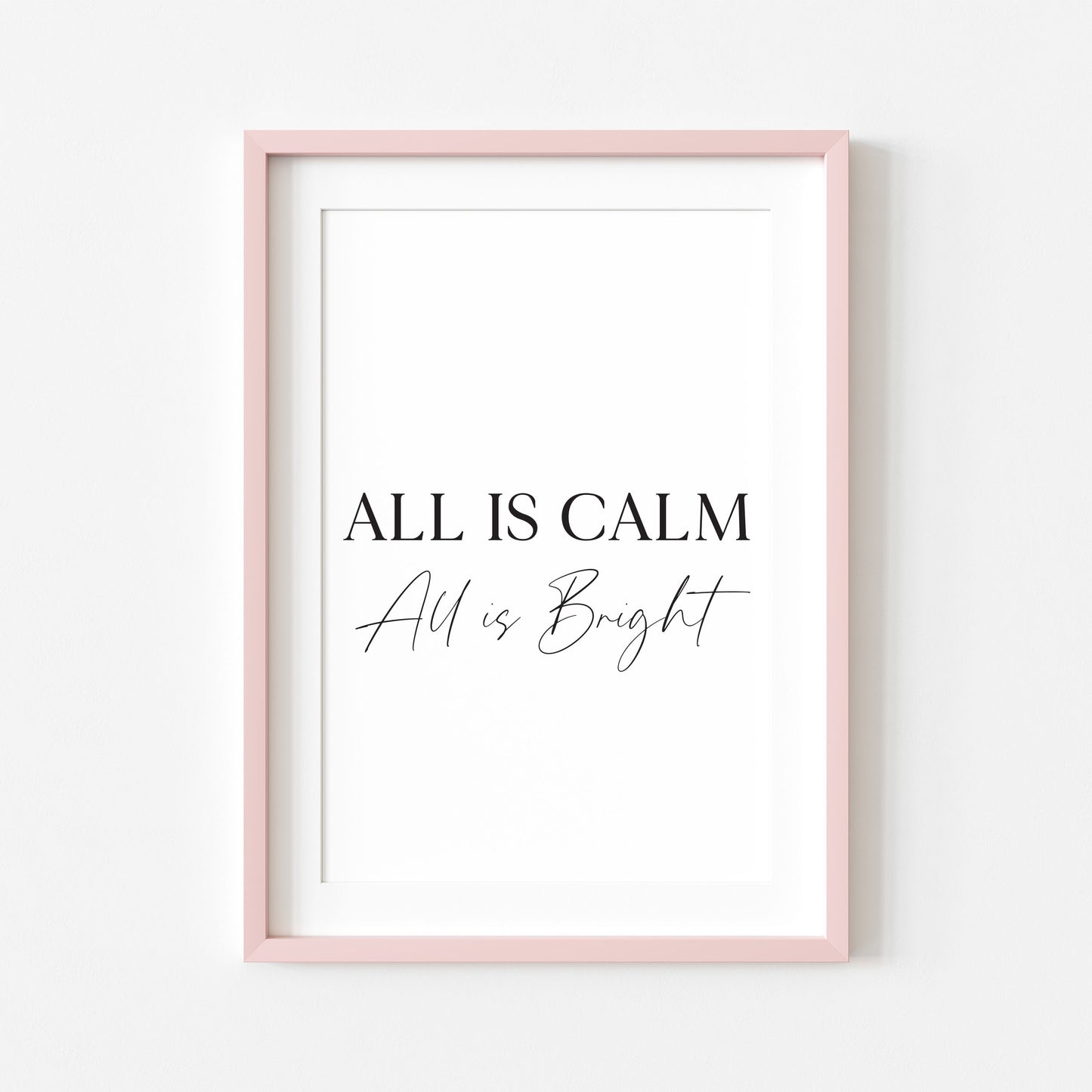 All is calm, All is bright Christmas art print seasonal unframed wall art poster