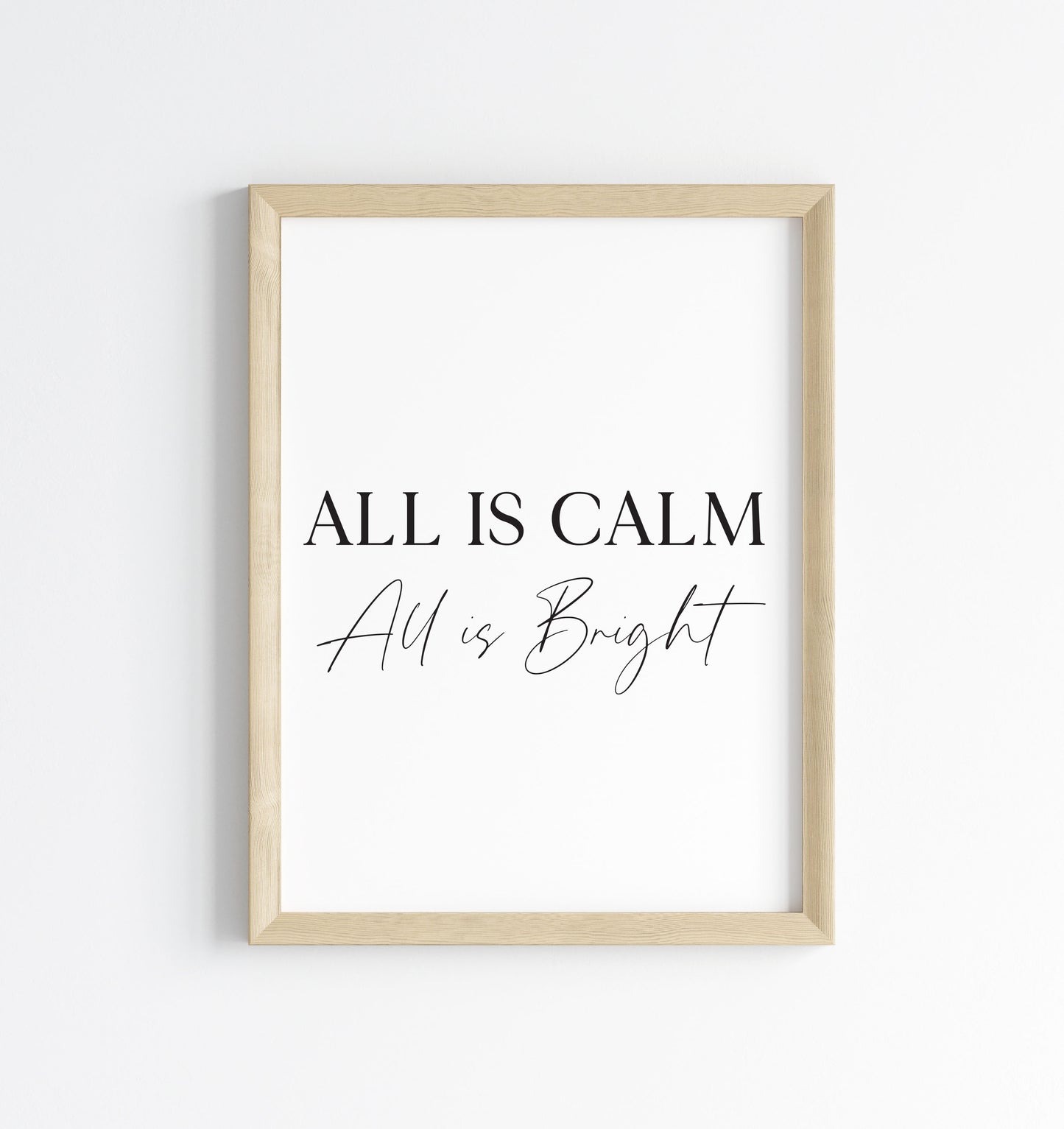 All is calm, All is bright Christmas art print seasonal unframed wall art poster