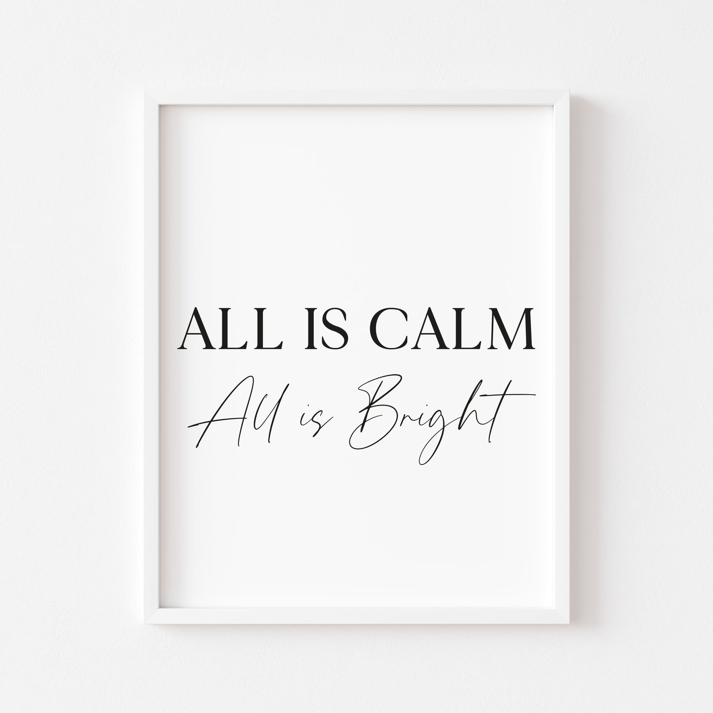 All is calm, All is bright Christmas art print seasonal unframed wall art poster