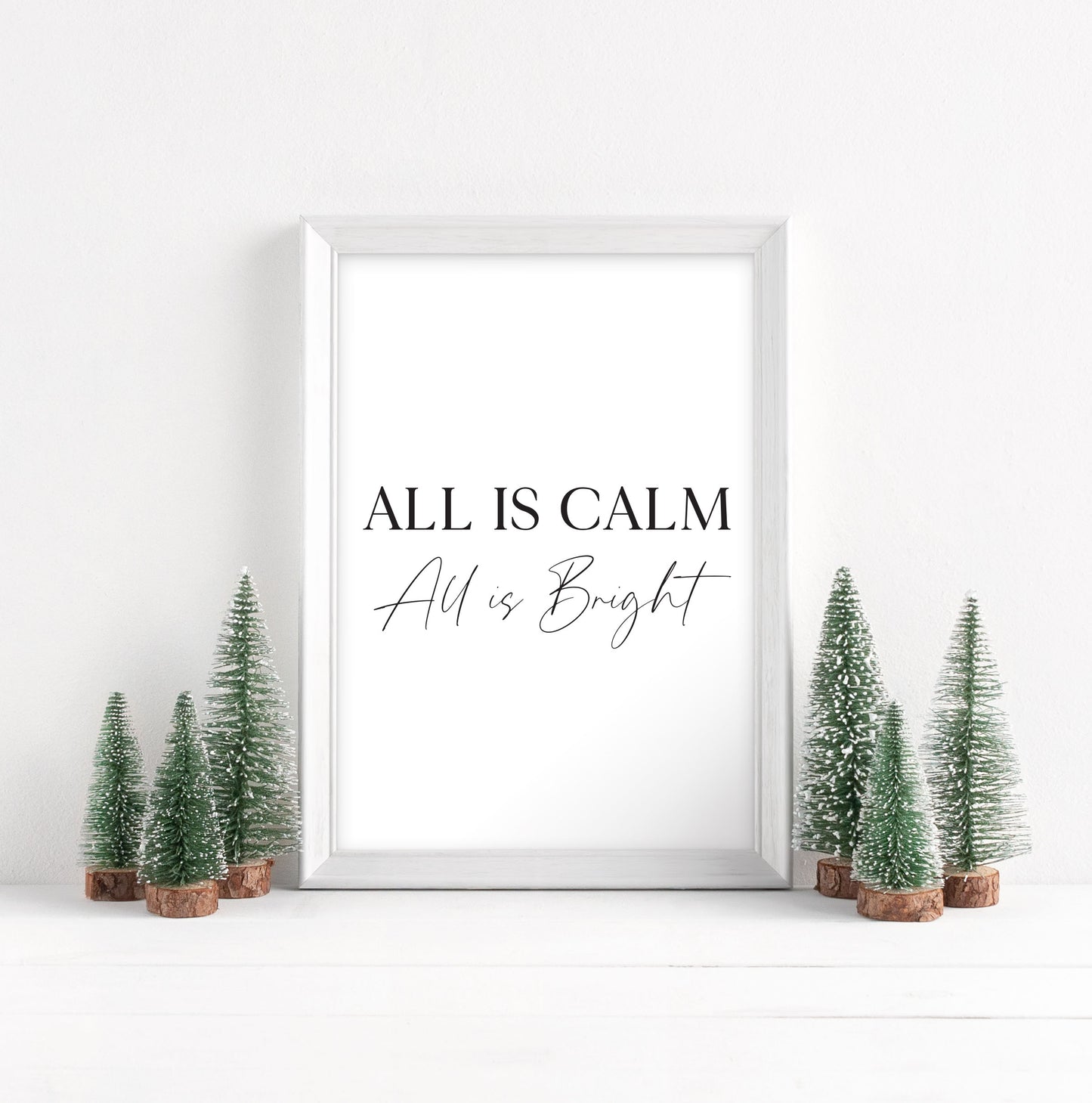 All is calm, All is bright Christmas art print seasonal unframed wall art poster