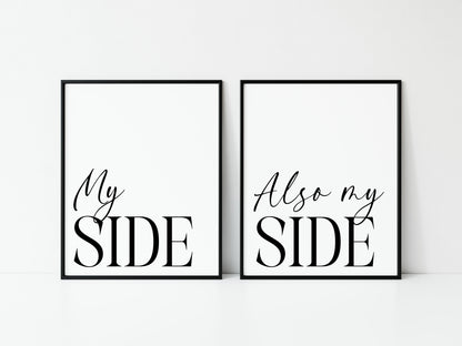 My side, also mine funny minimalist Bedroom Wall Art (unframed)