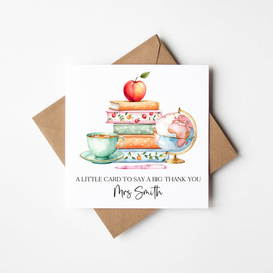 Personalised Thank You card Teacher school Nursery Card